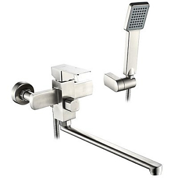 Смеситель L72233 для ванны с длинным.поворот изливом дивертор в корпусе (нерж) 1/10 LEDEME 